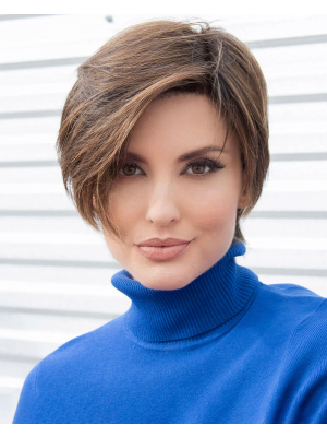 Maschinell gefertigte Echthaarperücke – Kurzhaar Damenperücke aus 100 % Menschenhaar 