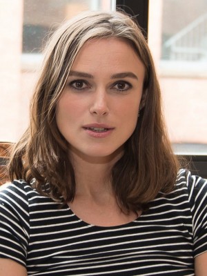 Klassisch Gerade Keira Knightley Spitzefront Echthaar Perücke