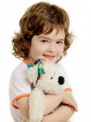 Fantastische Kurz Braun 100% Remy Haar Kinder Perücke