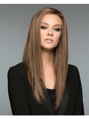 Front-Lace Echthaar-Perücke – Realistische Zwei-Ton Braunblond Strähnen, ultradünne Lace‑Front Mechanismus, 100% Echthaar, atmungsaktive Perückenkappe Struktur, natürlicher Haaransatz, weich, seidig & hitze-stylbar, Premium Damenperücke für Alltag & Styli