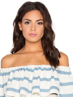 Romantisch Wellig Attraktive Spitzefront Echthaar Perücke