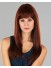 Echthaar Perücke Damen – Maschinengefertigt, Lang & Glatt mit Pony, Rotbraun, Natürlich Fallend, Weich & Realistisch für Alltag & Event