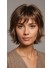 Kurze Bob Perücke aus Echthaar mit Pony – Natürliches Braun, Maschinengefertigte Damenperücke, Layered Cut, Alltagslook, Real Hair Wig