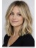 Front Lace Echthaarperücke Damen 100% Remy Echthaar – Long Bob Blond Balayage, Schulterlang, Natürlich Gewellt, Mittelscheitel, Unsichtbarer Haaransatz