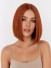 10 Zoll Kupferrote Blunt Bob Echthaarperücke für Damen mit Lace Front