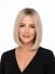 10 Zoll Platin-Beigeblonde Blunt Bob Echthaarperücke für Damen mit Lace Front