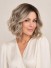 12 Zoll Braun-Blonde Lob Echthaarperücke mit Lace Front und Beige-Blonden Highlights