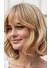 12 Zoll Honig-Beigeblonde Gestufte Bob-Lob Echthaarperücke für Damen mit Curtain Bangs und Lace Front