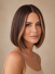Front Lace Echthaarperücke Damen 100% Remy Echthaar – Glatter Bob in Dunkelbraun mit Caramel Highlights, Mittelscheitel, Natürlicher Haaransatz