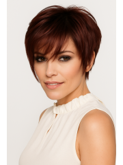 Hinreißende Gerade Geschichtet Spitzefront Echthaar Perücken