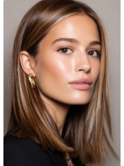 Brilliant Echthaar Neue Stile Spitzefront Gerade Perücke