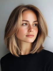 Mittellange Echthaar-Perücke mit Front Lace – Natürlicher Balayage Look in Blondbraun