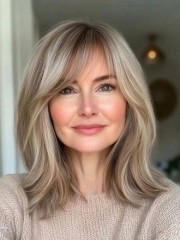12 Zoll Champagner-Aschblonde Echthaarperücke mit dunklerem Ansatz und Lace Front