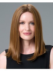 Echthaar Perücke Damen Mittel­lang Braun – Front Lace Perücke mit natürlichem Haaransatz, seidig glatt & realistisch