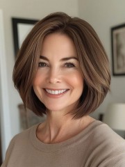 Vorderlace Echthaar lace front perücke – Klassischer Bob Stil, Natürlich Braun