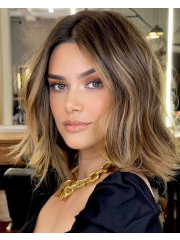 Blonde Ombre Lace Front Kurzhaarperücke für kaukasische Frauen, 100 % Echthaar