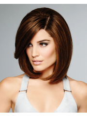 Echthaar Bob Perücke Mittelbraun – Montur-Mechanik Innenstruktur, Natürlicher Scheitel, 100% Menschenhaar, Stylingfähig, Realistische Perückenbasis von Montur‑Mechanik