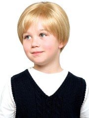 Seidenweiche Gerade Spitzefront Kinder Perücke
