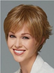 Süße Gerade Kunsthaar Kappenlos Perücke