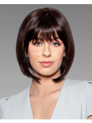 Schwarze Echthaar-Bob-Perücke mit Pony | Maschinengefertigt & Natürlich Glatt