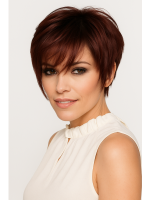 Hinreißende Gerade Geschichtet Spitzefront Echthaar Perücken