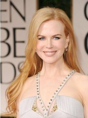 Handgebundene Nicole Kidman Lange Frisur Perücke