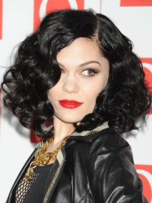 Wellige Jessie J Mittle Synthetische Perücke