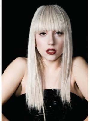 Synthetische Lange Lady Gaga Gerade Perücke