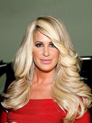 Modische Welle Kim Zolciak Kappenlose Perücke