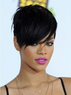 Rihanna Perfekt Frisur Kurz Synthetische Perücke