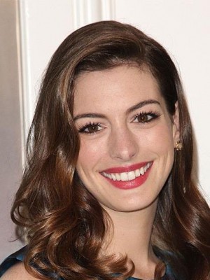 Wellige Vollspitze Anne Hathaway Menschliche Haare Perücke