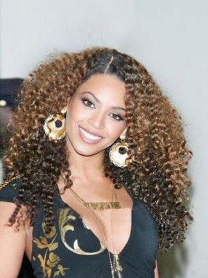 Lockige Beyonce Knowles Vollspitze Menschliche Haare Perücke