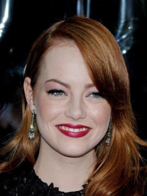 Spitzefront Emma Stone Gerade Lange Remy Perücke