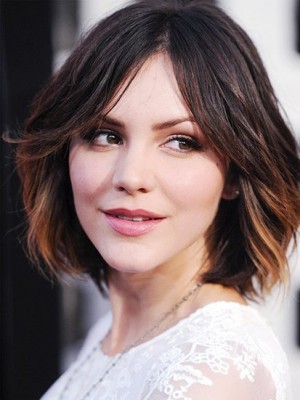 Zentrale Trennung Katharine McPhee Frisur Echthaar Perücke