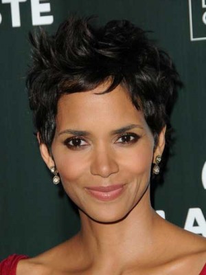 Halle Berry Kurz Frisur Synthetisch Wellig Perücke