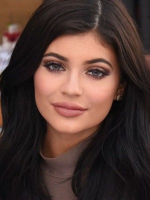 Kylie Jenner Spitzefront Schöne Gerade Echthaar Perücke