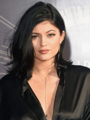 Perfekt Gerade Kylie Jenner Echthaar Spitzefront Perücke