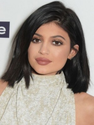 Populäre Gerade Kylie Jenner Spitzefront Echthaar Perücke