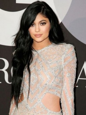 Wirre Kylie Jenner Wellig Mono Top Kunsthaar Perücke