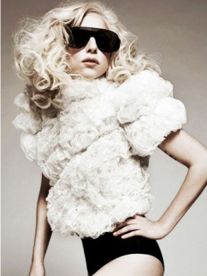 Dauerhaft Wellig Lady Gaga Spitzefront Synthetische Perücke
