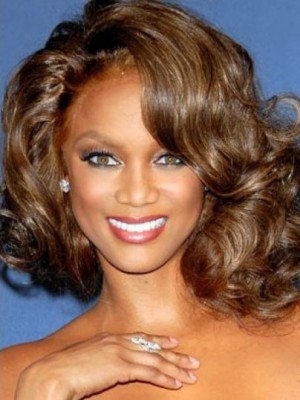 Tyra Banks Wirre Wellig Spitzefront Kunsthaar Perücke