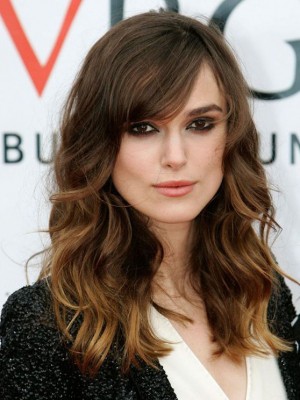 Angenehme Wellig Spitzefront Echthaar Keira Knightley Perücke