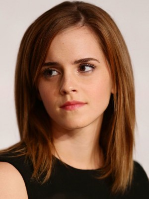 Emma Watson Elegante Gerade Spitzefront Kunsthaar Perücke