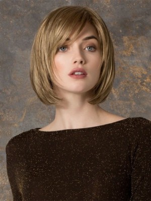 Blond Seidenartige Spitzefront Bob Echthaar Perücken