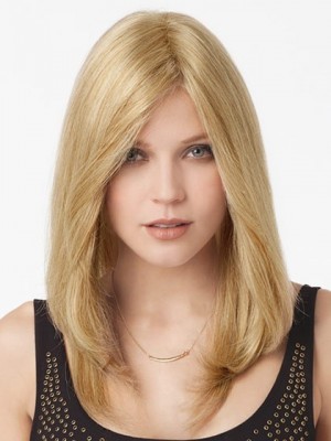 Elegante Hell Blond Remy Spitzefront Perücke