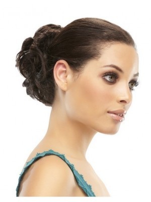 Schwarze Dichte Lockig Remy Echthaar Chignon