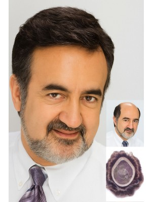 Komfortable 100% Echthaar Kurz Männliche Mono Toupet