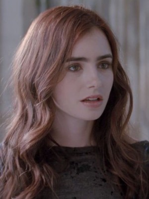 Perfekt Wellig Lily Collins Spitzefront Echthaar Perücke